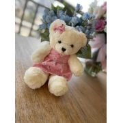 Bicho de pelúcia casal Urso Branco Gravata Floral - Imagem 4