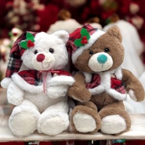 Brinquedo de pelúcia casal Urso natalino