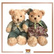 Bicho de pelúcia casal Urso Marrom Florido - Imagem 2