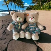 Bicho de pelúcia Urso Marrom Hawaii Verde